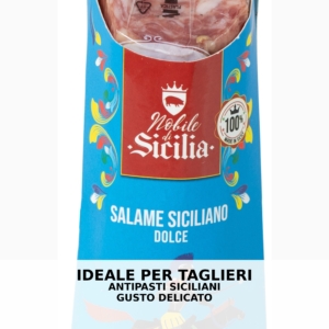 Salame siciliano dolce Nobile di Sicilia trancio 190g carni selezionate Mulinello