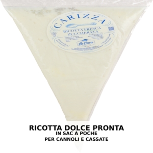 Ricotta fresca zuccherata Carizza in sac à poche pronta all’uso per cannoli e cassate